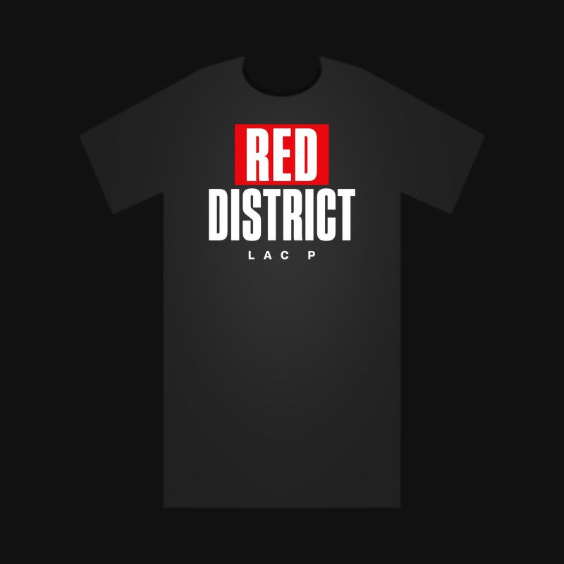 Lac P Red District Tee mockup (black)